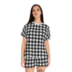 TGIF Sleepover PJs in Badass Black Gingham Tee & Pajama Shorts-Set
