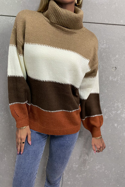 Karen Turtleneck Sweater with Billowing Lantern Sleeve | 4 Colors