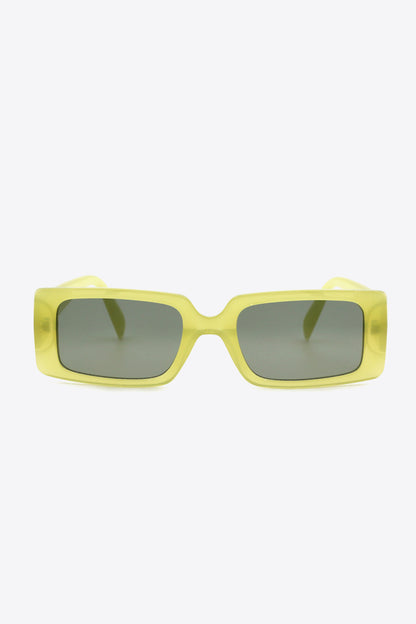 Liquid Sky Chartreuse Lucite 70s Rectangle Sunglasses