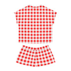 TGIF Sleepover PJs in Ruby Red Gingham Tee & Pajama Shorts-Set