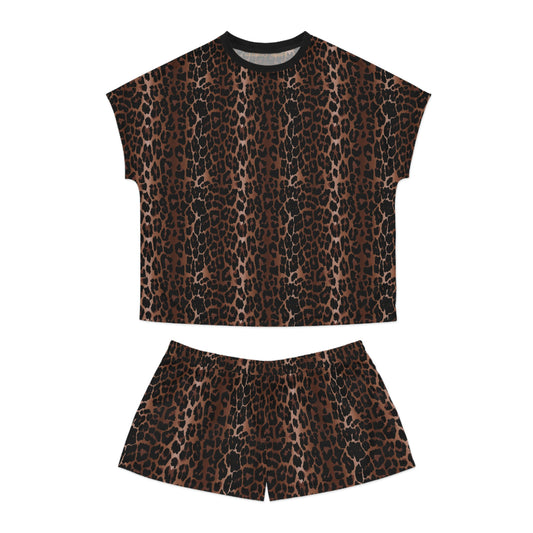TGIF Sleepover PJs in OG Leopard Tee & Pajama Shorts-Set | Pinup Couture Relaxed