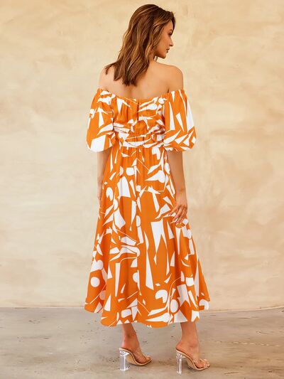 Peggy Printed Off-Shoulder Balloon Sleeve Dress | 4 Colors