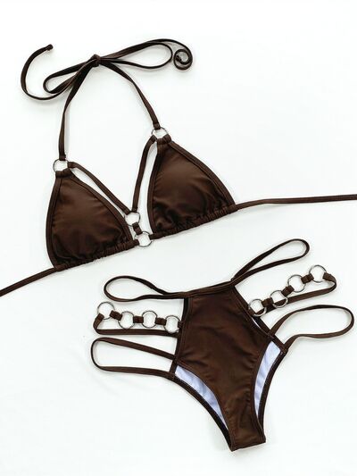 Wakanda Scratch Cutout Neck Two-Piece Bikini Set | 5 Colors