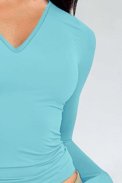 Remi V-Neck Long Sleeve T-Shirt | 10 Colors