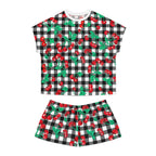 TGIF Sleepover PJs in Black & White Gingham Cherry Girl Tee & Pajama Shorts-Set