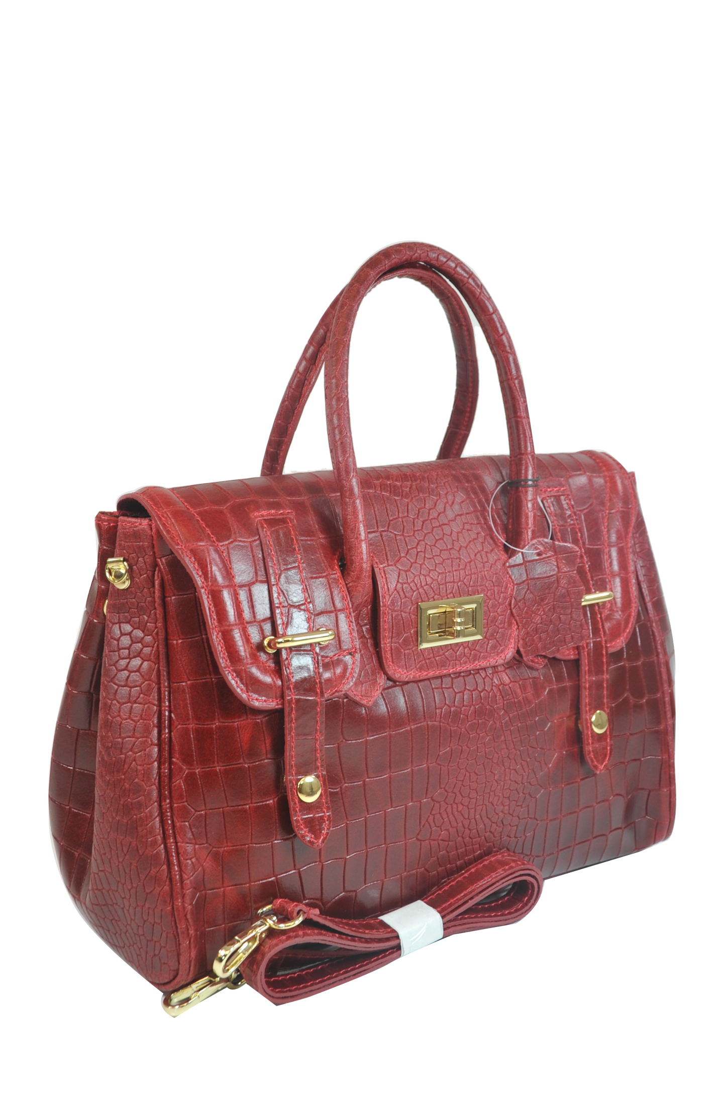 Misty Genuine Double Buckle Genuine Leather Satchel Bag | Brangio Italy