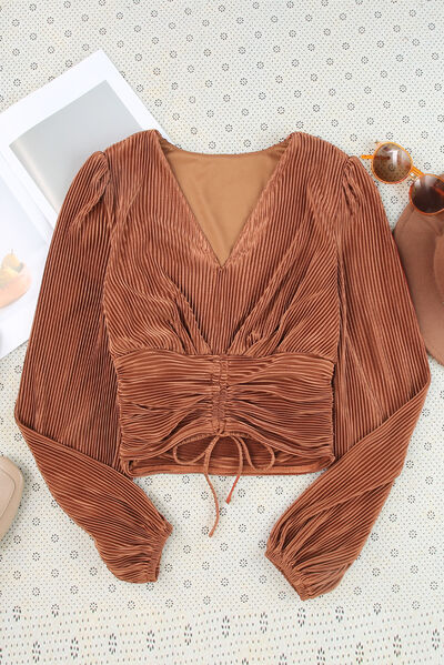 Bridge Island V-Neck Balloon Sleeve Blouse | 5 Colors