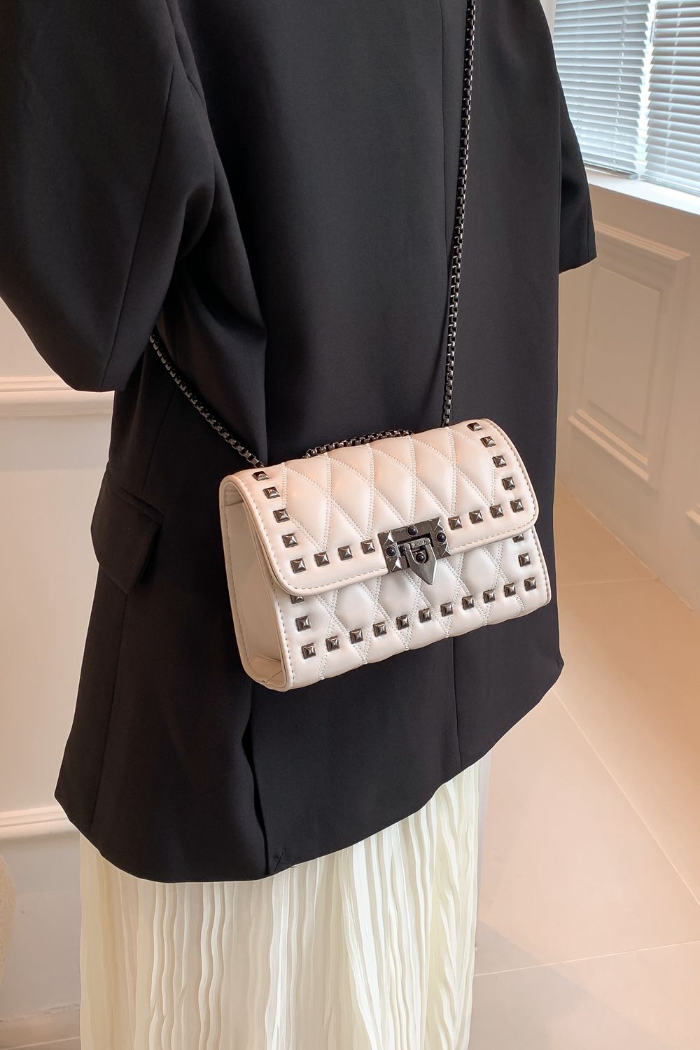 Chains and Studs Convertible Bag