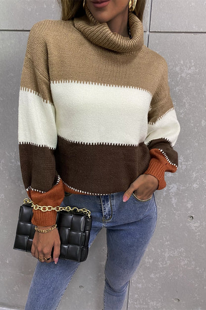 Karen Turtleneck Sweater with Billowing Lantern Sleeve | 4 Colors