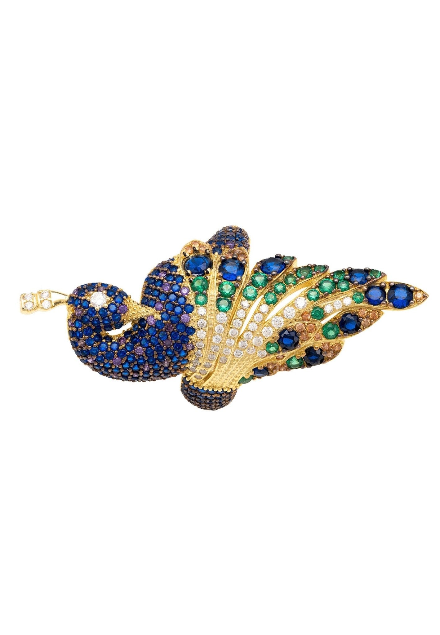 Peacock Cocktail Ring Gold | Latelita