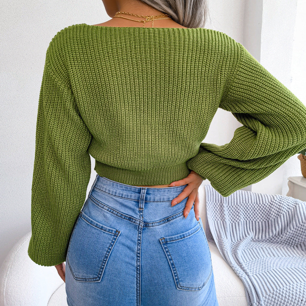 Bow Bunny Cropped Sweater in Pink, Green, or White