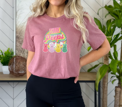 Hello Peeps Easter Women's Graphic Tee