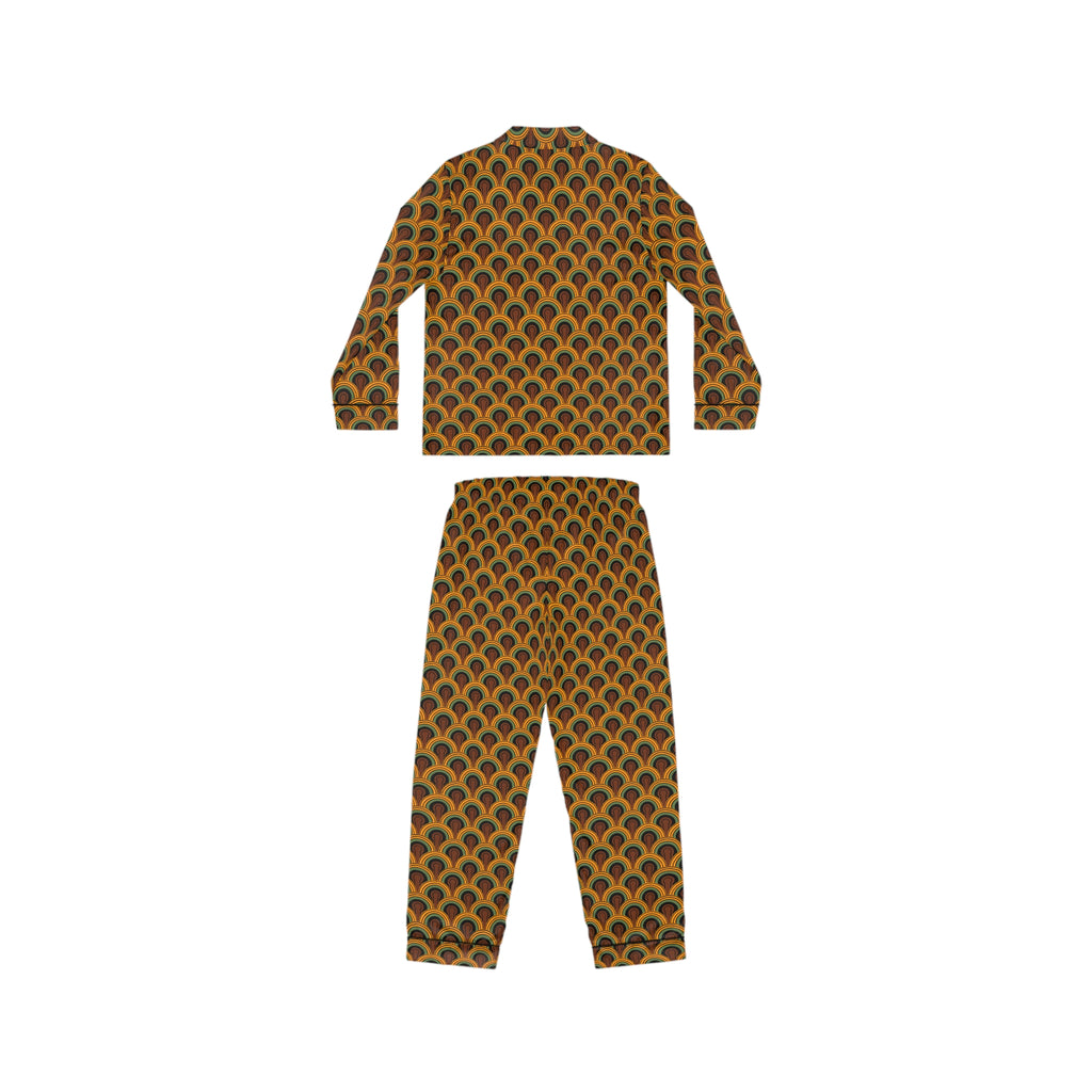 Pajama Game in Room 237 Print Satin 2 Piece Button Up PJ Set