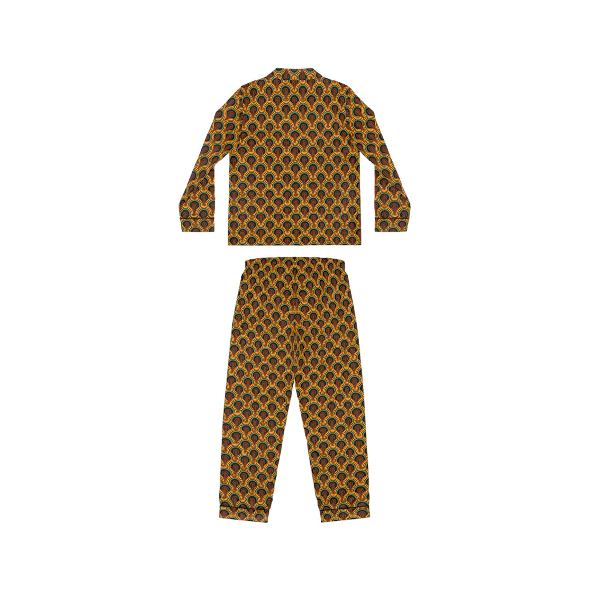 Pajama Game in Room 237 Print Satin 2 Piece Button Up PJ Set