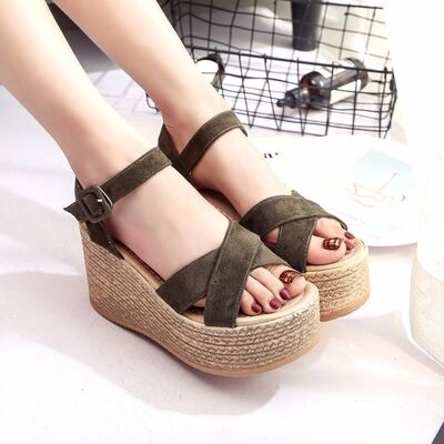 Lucy Crisscross Open Toe Wedge Sandals | 3 Colors