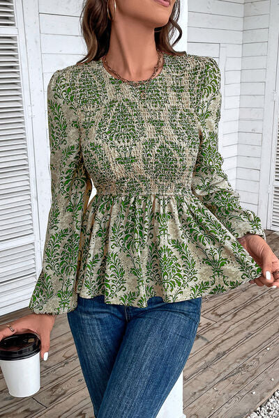 Phoebe Smocked Printed Balloon Sleeve Blouse | 3 Colors