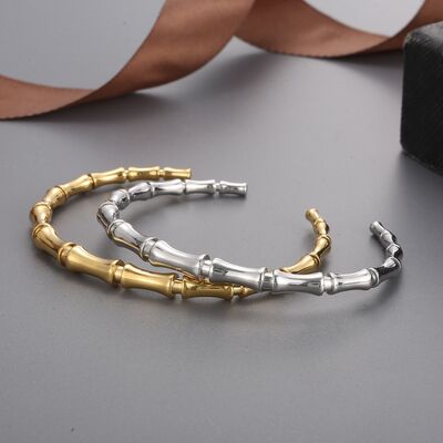 Cane Stainless Steel Bamboo Shape Bracelet | 2 Colors