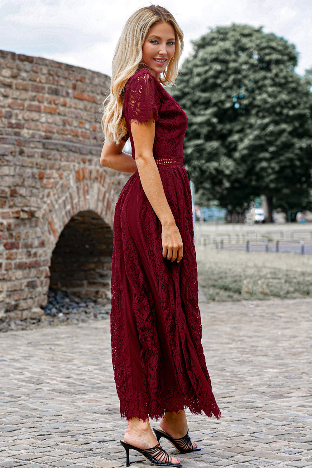 Sultry Scalloped Trim Lace Plunge Dress | Pinup Girl Clothing pinupgirlclothing.com Sultry Scalloped Trim Lace Plunge Dress | Pinup Girl Clothing pinupgirlclothing.com