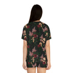 TGIF Sleepover PJs in Dark Bella Roses Tee & Pajama Shorts-Set.