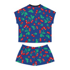 TGIF Sleepover PJs in Dark Blue Cherry Girl Tee & Pajama Shorts-Set