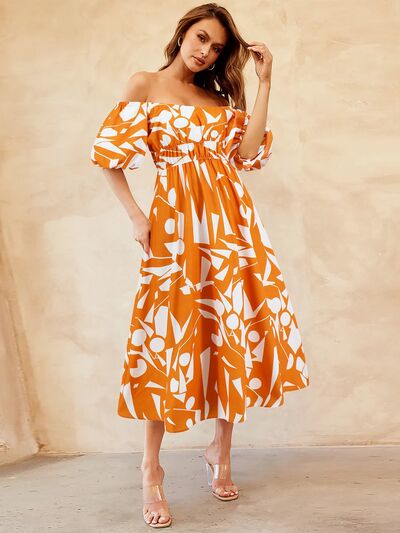 Peggy Printed Off-Shoulder Balloon Sleeve Dress | 4 Colors