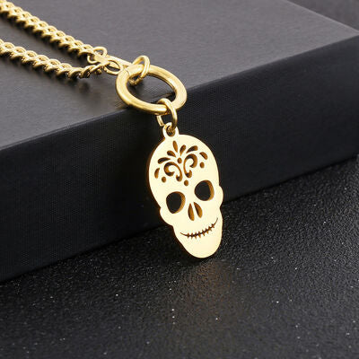 Los Muertos Double-Layered Pendant Necklace in Gold and SIlver