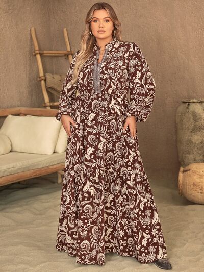 Chocolate Cape Town Plus Size Long Sleeve Maxi Dress