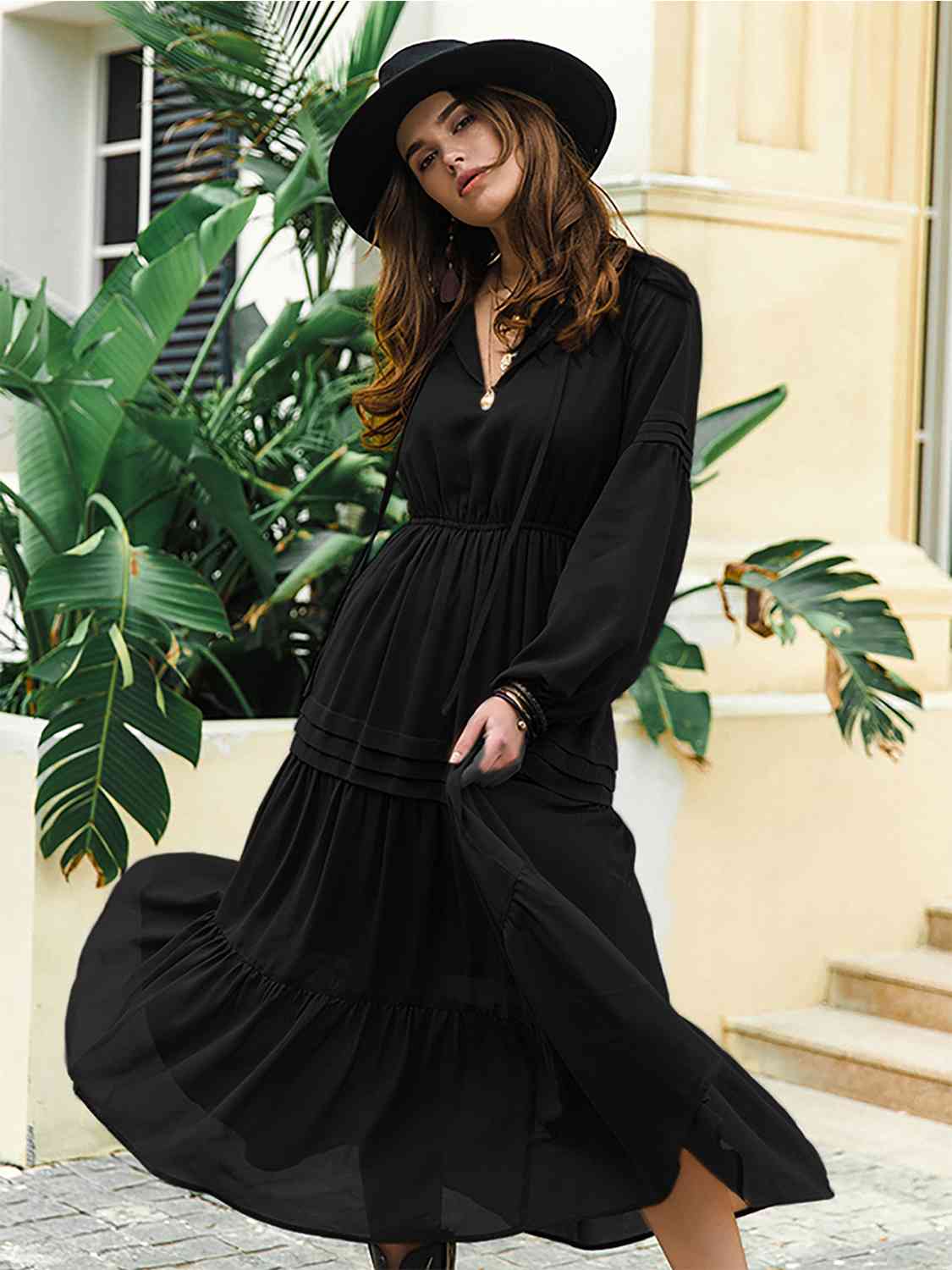 long black dress witchy Dreams 70s Peasant Tiered Maxi Kelly Green Floral Print Product Width x Product Length:3 in x 3 in designer maxi dress and enchanting bridal look