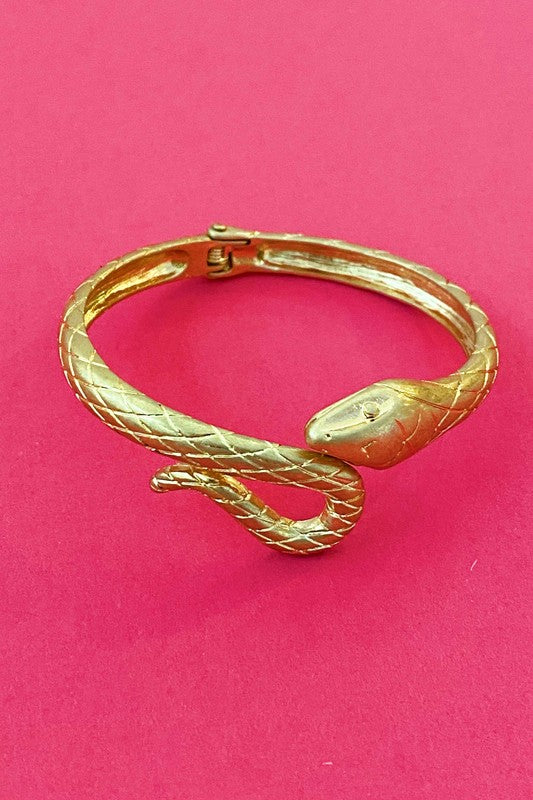 Cleopatra Swirling Snake Cuff Bracelet in Faux Gold | Ellison and Young
