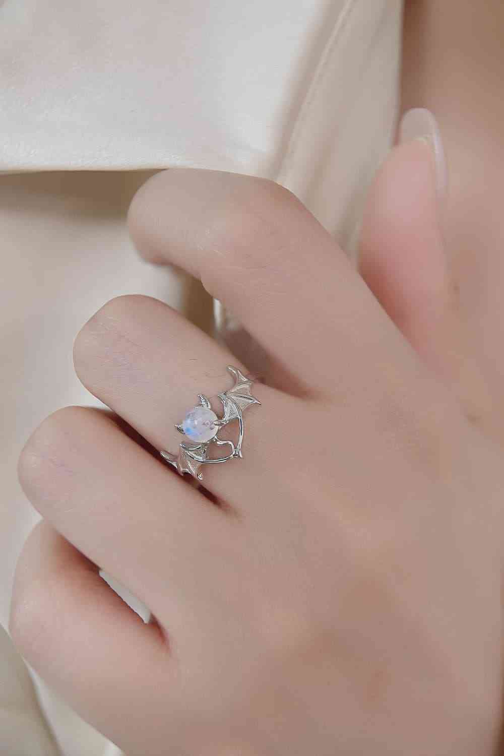 Batgirl Moonstone Ring in 925 Sterling Silver