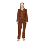 Pajama Game in Hotel Hexagon Satin 2 Piece Button Up PJ Set