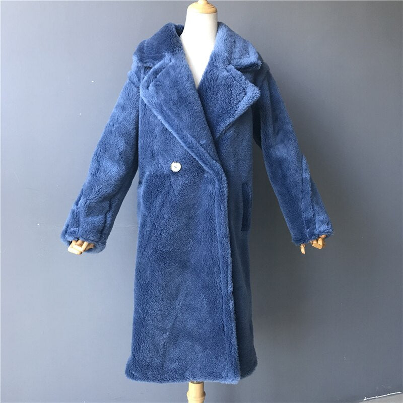 Genuine Wool Vintage Style Teddy Bear Fur Borgana Winter Coat