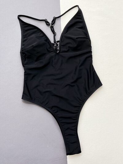 Bette Gotham Cutout Strap One-Piece Swimwear in Black