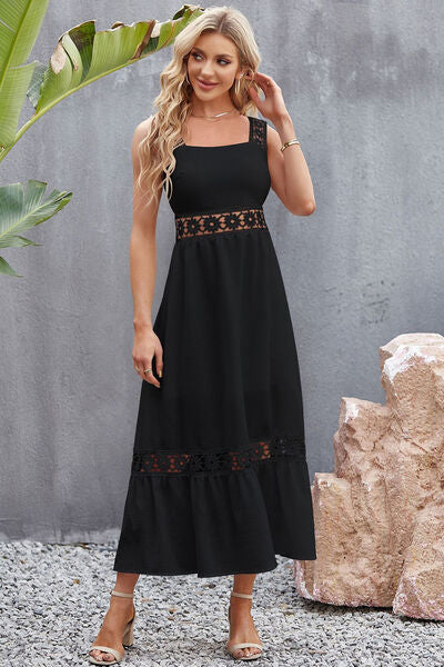 Felicity Flower Crochet Wide Strap Midi Dress | 2 Colors