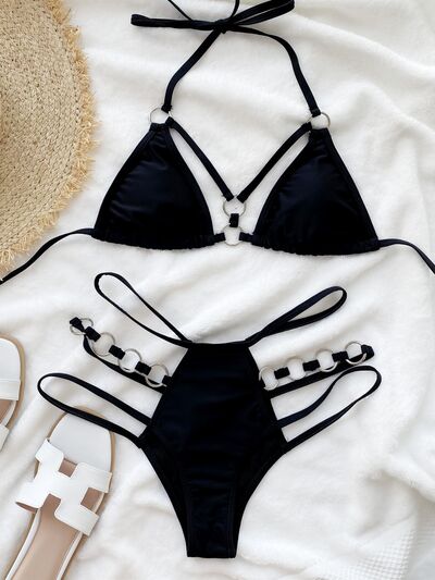 Wakanda Scratch Cutout Neck Two-Piece Bikini Set | 5 Colors