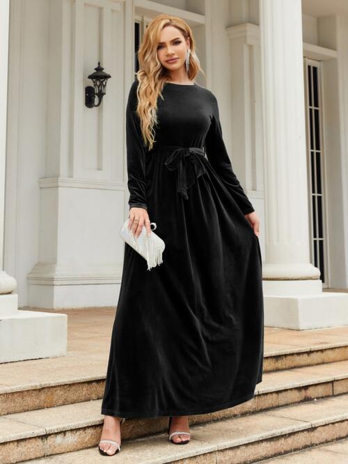 Luana First Lady Round Neck Long Sleeve Maxi Dress | 6 Colors