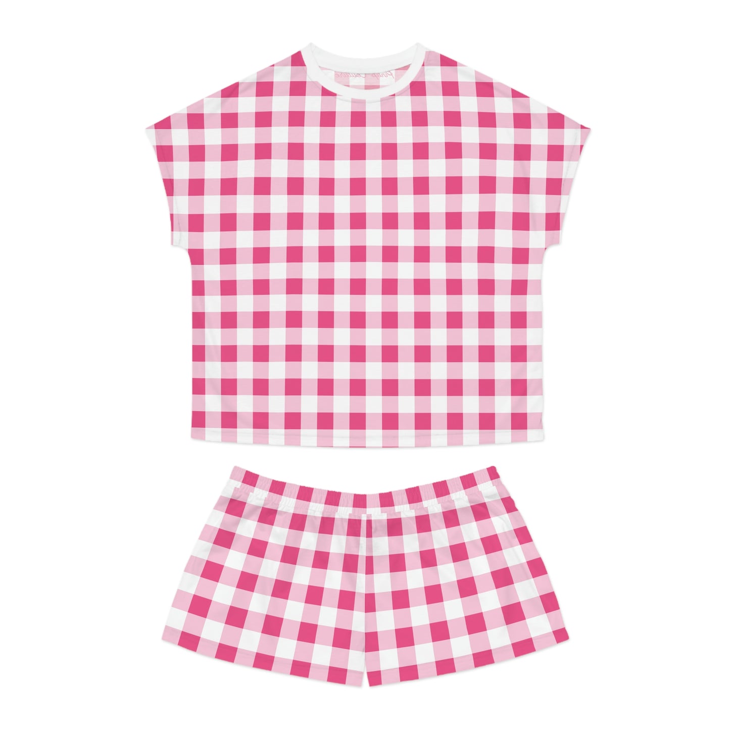 TGIF Sleepover PJs in Everything Nice Pink Gingham Tee & Pajama Shorts-Set | Pinup Couture Relaxed