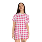 TGIF Sleepover PJs in Everything Nice Pink Gingham Tee & Pajama Shorts-Set