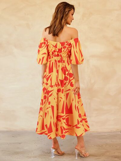 Peggy Printed Off-Shoulder Balloon Sleeve Dress | 4 Colors