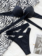 Azadeh Cross Halter Neck Bikini Set | 2 Colors