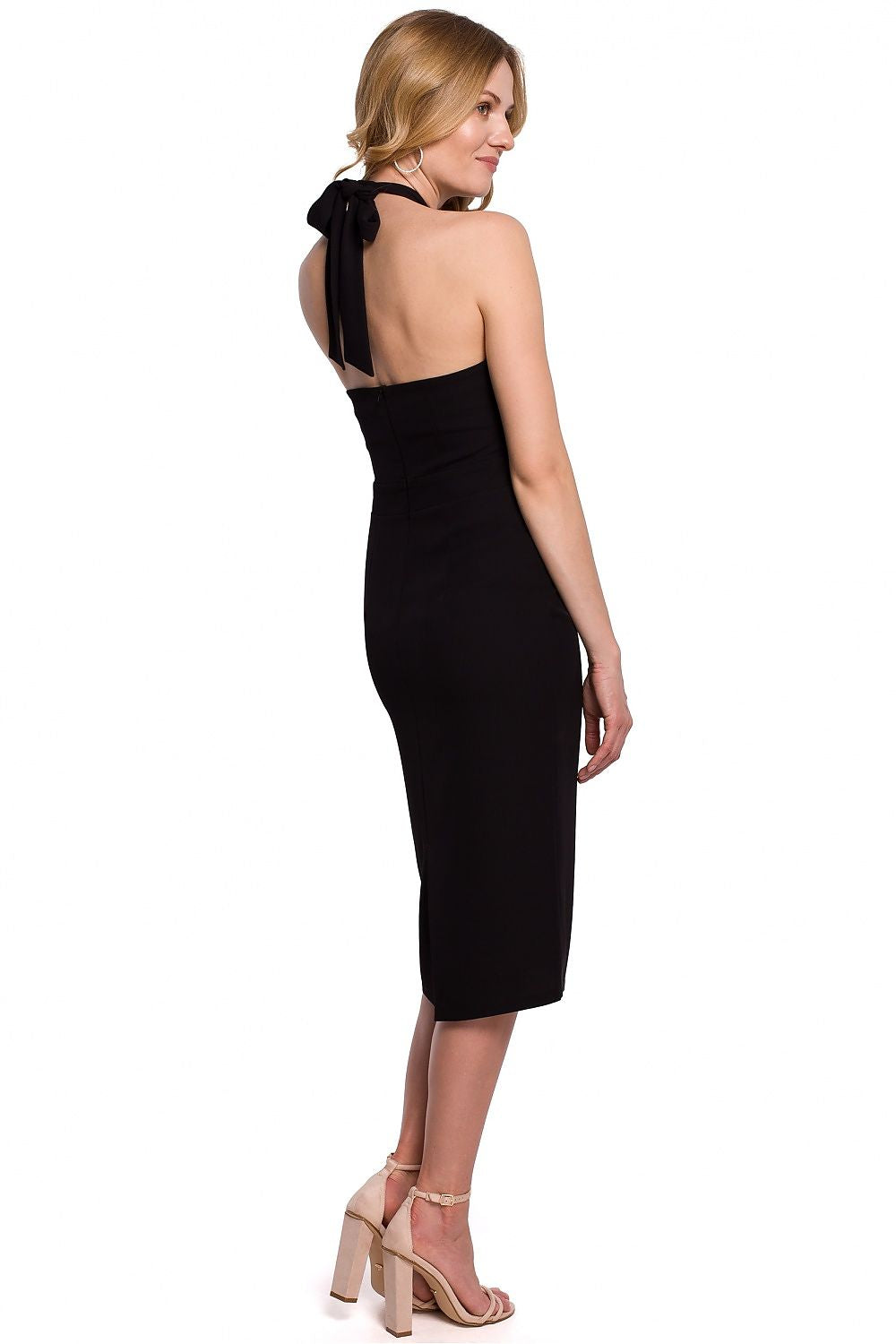 Vintage Wiggle Cocktail Dress in Solid Black | Makover