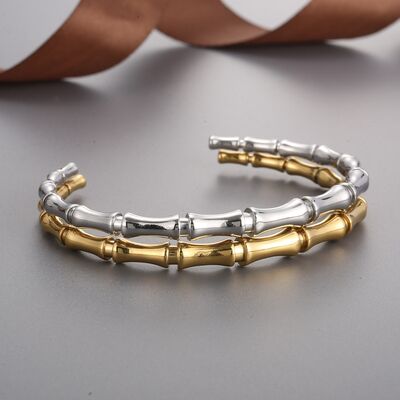 Cane Stainless Steel Bamboo Shape Bracelet | 2 Colors