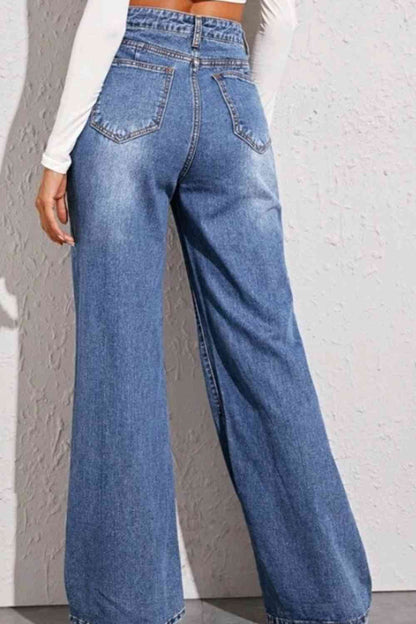 Jersey Girl 70's High Waist Wide Leg Denim Jeans