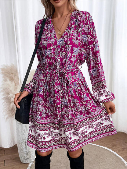 Dolce Floral Balloon Sleeve Dress