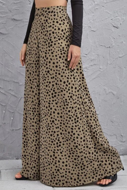 Dottie Animal Print High-Rise 40's Palazzo Pants in Olive or Mauve