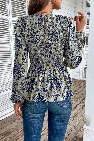 Phoebe Smocked Printed Balloon Sleeve Blouse | 3 Colors