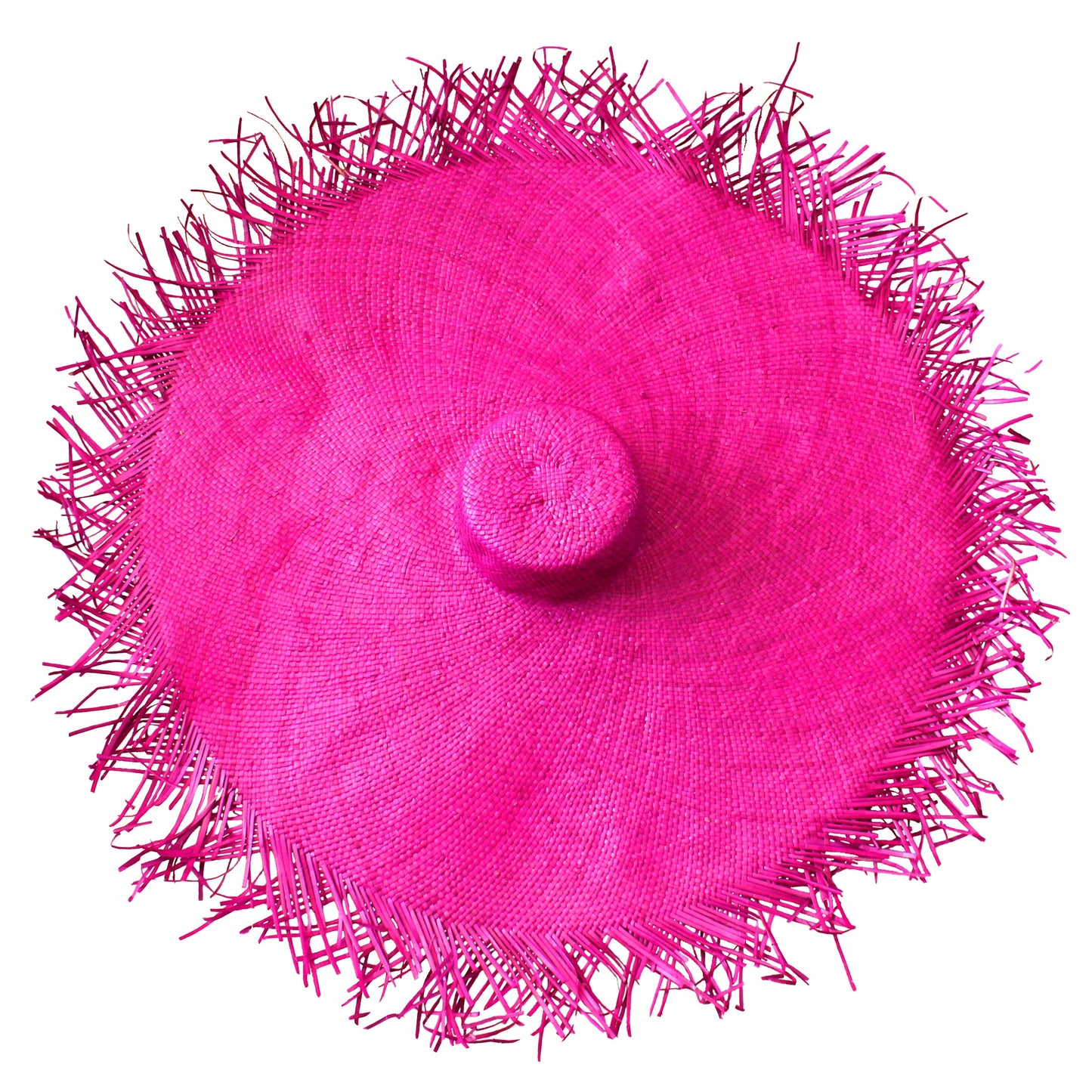AMORA Oversized Woven Straw Hat in Hot Pink | BrunnaCo
