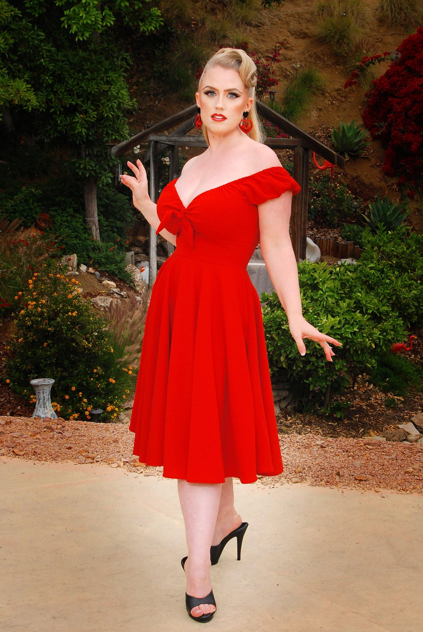 Natalie Dress in Red Crepe | Pinup Couture - pinupgirlclothing.com