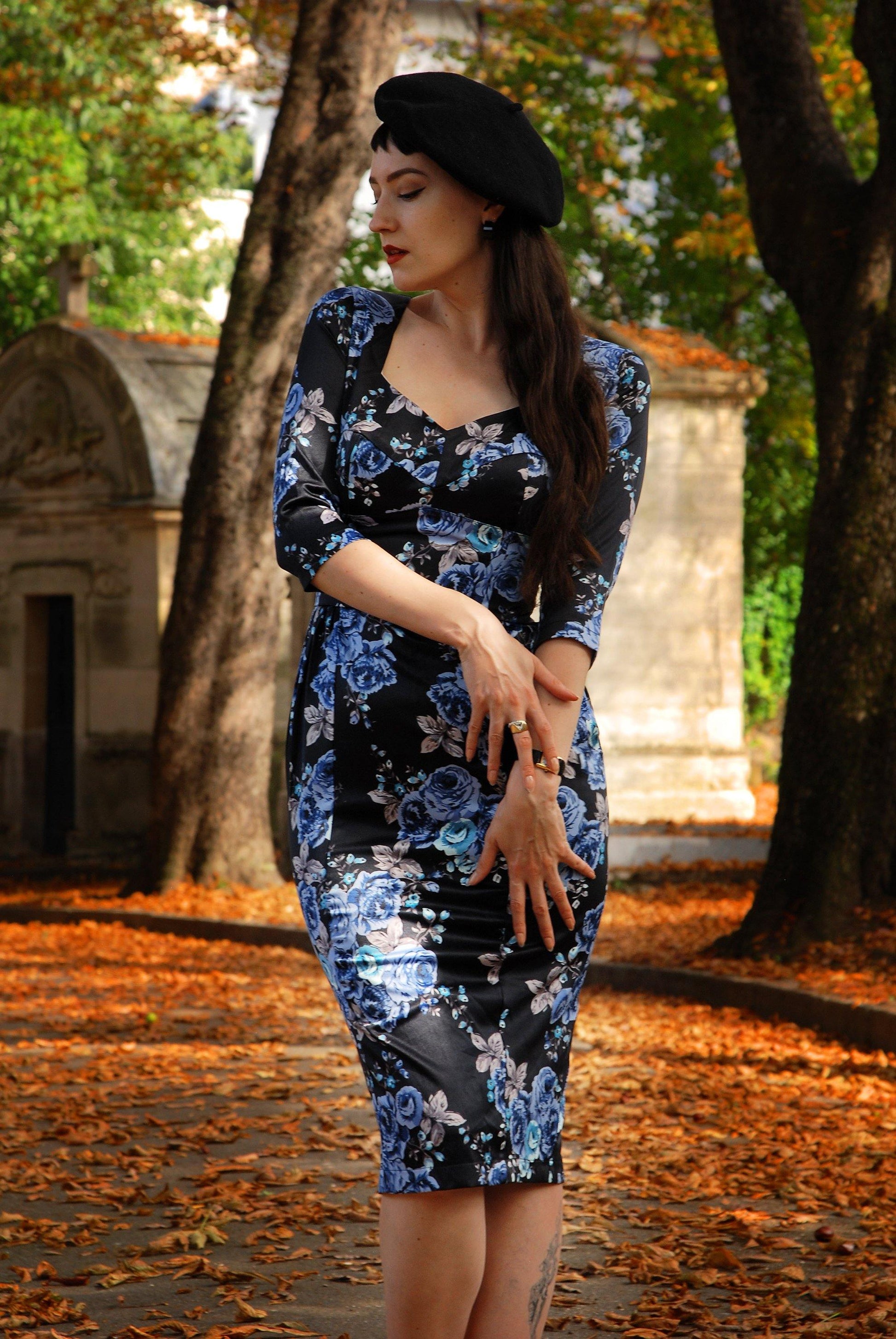 blue wiggle dress Starlet Wiggle Dress in Blue Velvet