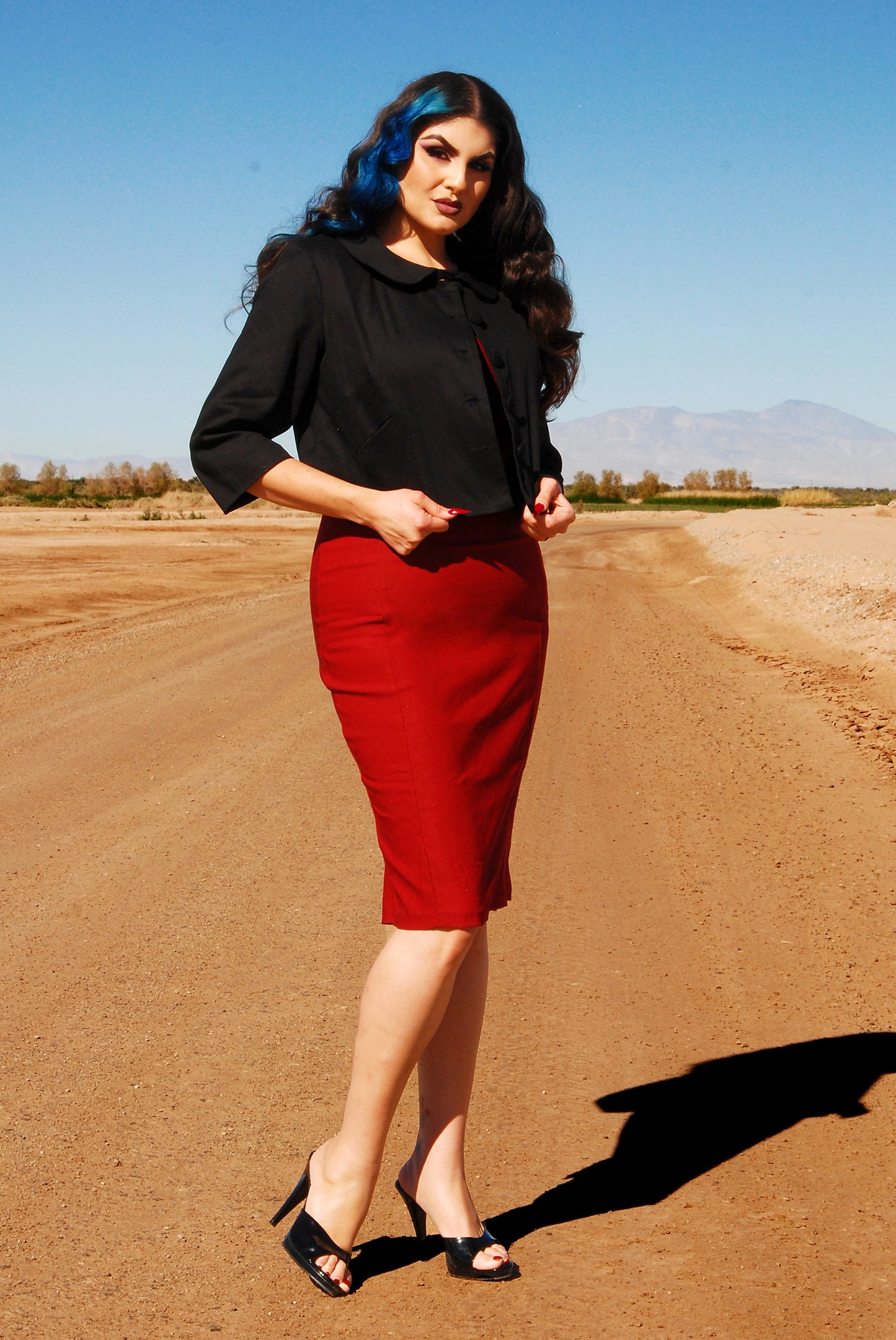 The Little Jun 60's Style Jacket in Black Twill | Laura Byrnes Design